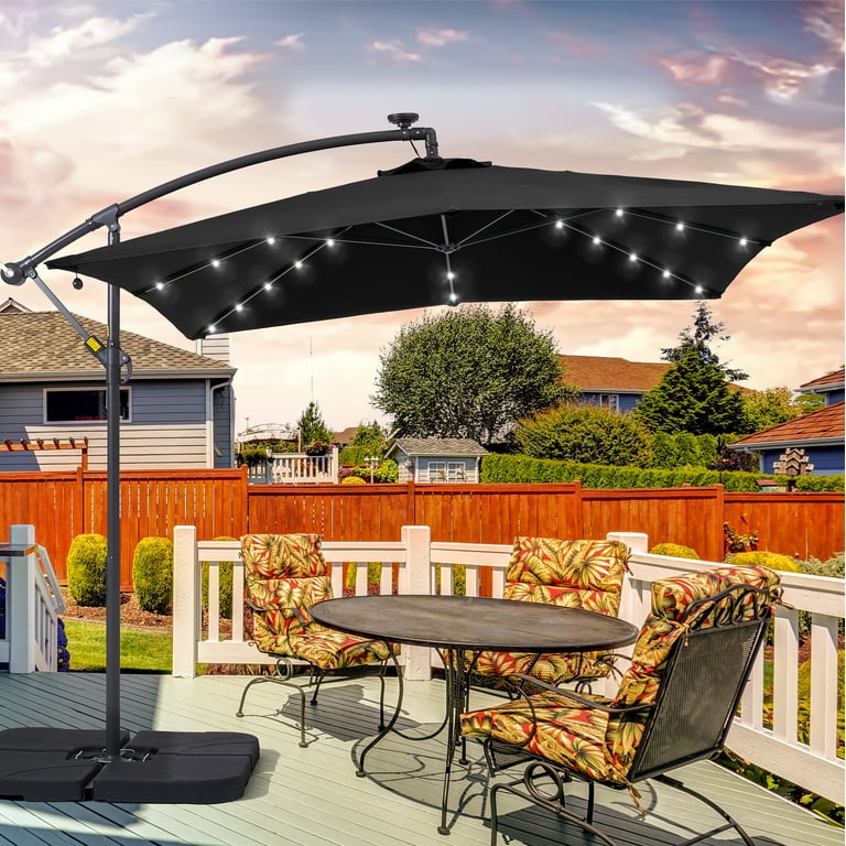 ACEGOSES LED Square Outdoor Patio Canopy Offset