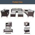 thumbnail image 1 of ACEGOSES 9-Piece Patio Sofa Set Rattan Outdoor Furniture Set Three-Seat Sofa Ottomans Suiting Backyard, Poolside and Patio,Light Gray, 1 of 1