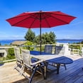 thumbnail image 1 of ACEGOSES 9ft Round Outdoor Patio Umbrella w/ Tilt and Crank 8 Ribs,Red, 1 of 8