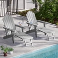 thumbnail image 1 of ACEGOSES Adirondack Chair Set of 2 with Retractable Ottoman, HIPS Folding Adirondack Chair with Cup Holder, All-Weather Fire Pit Chair for Outdoor, Light Gray, 1 of 6