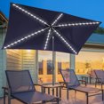 thumbnail image 1 of ACEGOSES All-Aluminum LED Outdoor Patio 10 x 7′ Rectangle Deck Market Umbrella, Solar Lights Table Umbrellas With Non-Fading Yarn-dyed Canopy Royal blue, 1 of 8