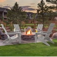 thumbnail image 1 of ACEGOSES Folding Adirondack Chair,Outdoor Patio Chair w/ Wide Armrests, Light Gray/4Pcs, 1 of 9