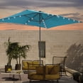 thumbnail image 1 of ACEGOSES LED Outdoor Patio 6x9ft Deck Solar Light Market Umbrella, Outside Table Umbrellas With Polyester canopy,Lake Blue, 1 of 8