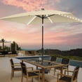 thumbnail image 1 of ACEGOSES LED Outdoor Patio 6x9ft Deck Solar Light Market Umbrella, Outside Table Umbrellas With Polyester canopy,Sand, 1 of 7