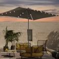 thumbnail image 1 of ACEGOSES LED Outdoor Patio 6x9ft Deck Solar Light Market Umbrella, Outside Table Umbrellas With Polyester canopy,Taupe, 1 of 8