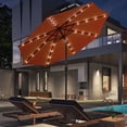 thumbnail image 1 of ACEGOSES LED Outdoor Patio 9′ Circle Deck Market Umbrella, Solar Lights Table Umbrellas With Non-Fading solution-dyed Canopy Orange, 1 of 8