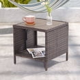 thumbnail image 1 of ACEGOSES Outdoor PE Rattan Side Table, Square Water-Proof Coffee HIPS Tabletop for Indoor and Outdoor,Brown, 1 of 5
