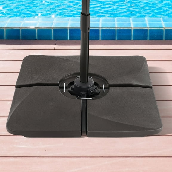 ACEGOSES Patio Cantilever Umbrella Base Filled with Water/Sand HDPE Plastic for Outdoor Offset Umbrellas,Dark Brown