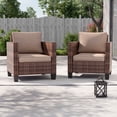thumbnail image 1 of ACEGOSES Outdoor Patio Wicker Chairs Set of 2, Brown Rattan Seating with Thick Cushions for Lawn or Poolside, Sand, 1 of 6