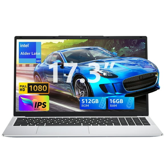 ACEMAGIC Laptop 17.3 FHD Intel Alder Lake N97 up to 3.6GHz 16GB DDR4 512GB SSD with Windows 11