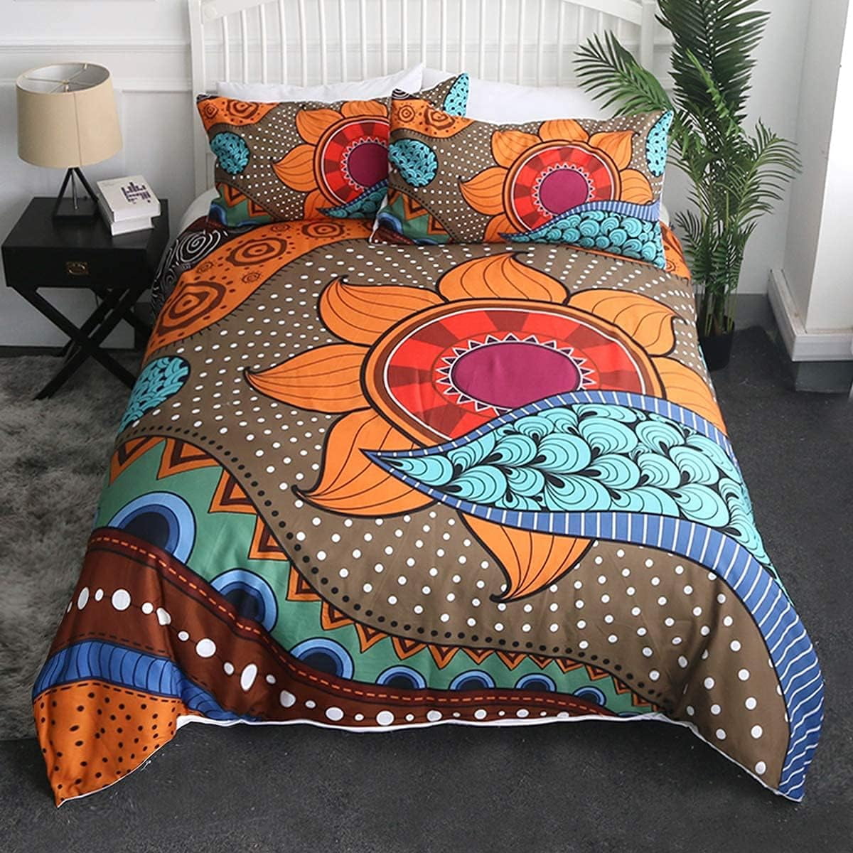 ACEME Ethnic African Bedding Abstract Continent Map of Africa Geometric