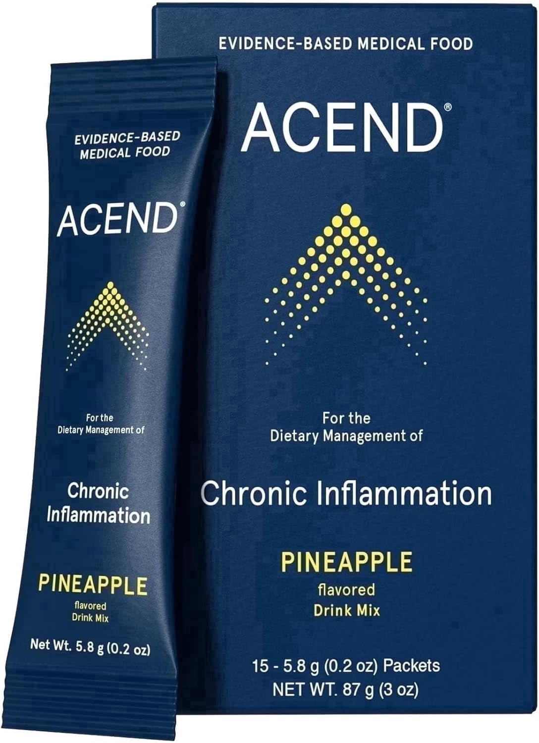 ACEND Advanced Inflammatory Support Powdered Drink Mix Evidence Based Polyphenols Prebiotic Fiber Probiotics D3 K2 Minerals and Electrolytes Non GMO