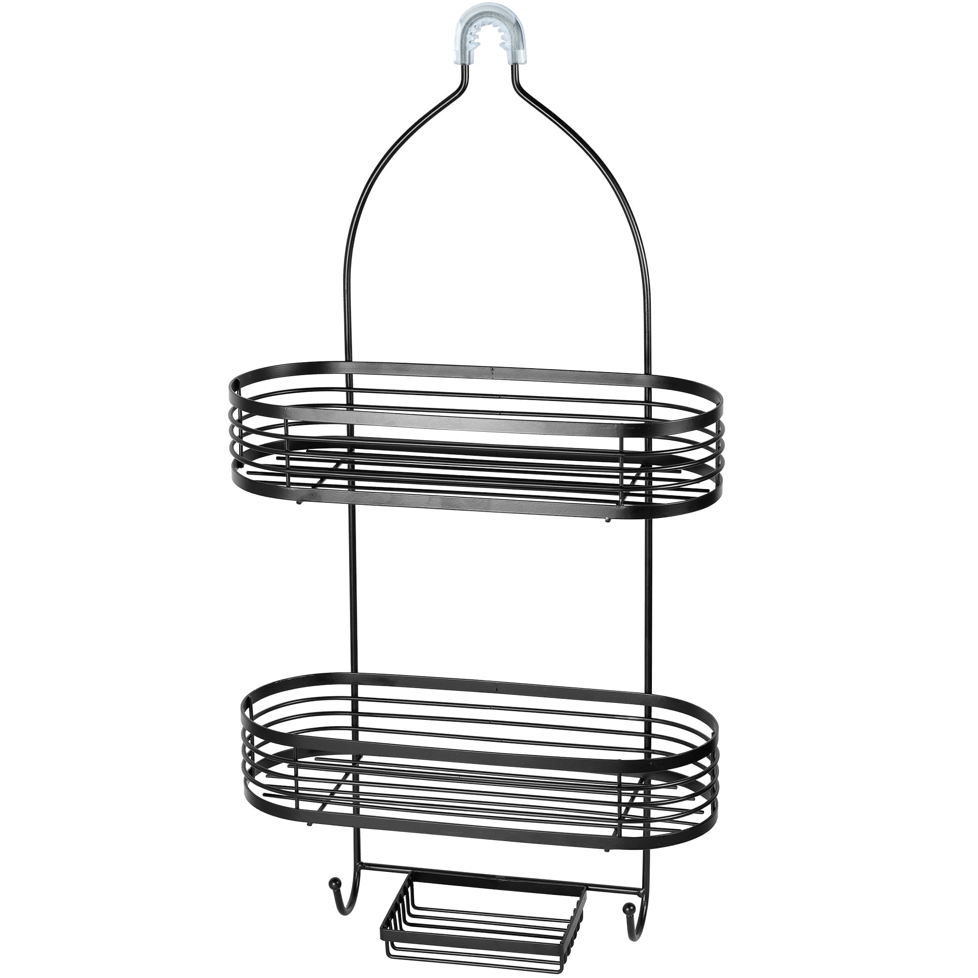 Acento 3-Tier Hanging Shower Caddy with Suction Cups, Non-Slip Neck, Bathroom Organizer, Matte Black