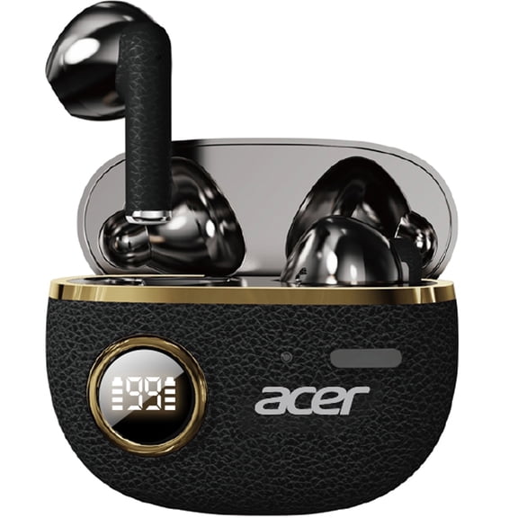 Acer Wireless Earbuds Bluetooth 5.4 with 50H Playtime, Big Bass Stereo Sound, LED Display, IPX7, Compatible with iPhone Air 17 16 15 14 Android, Pad