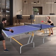 ACETEK 8FT Mid-Size,with Net,2 Table Tennis Paddles and 3 Balls,Table Tennis Table Foldable & Portable Ping Pong Table Set for Indoor & Outdoor Games