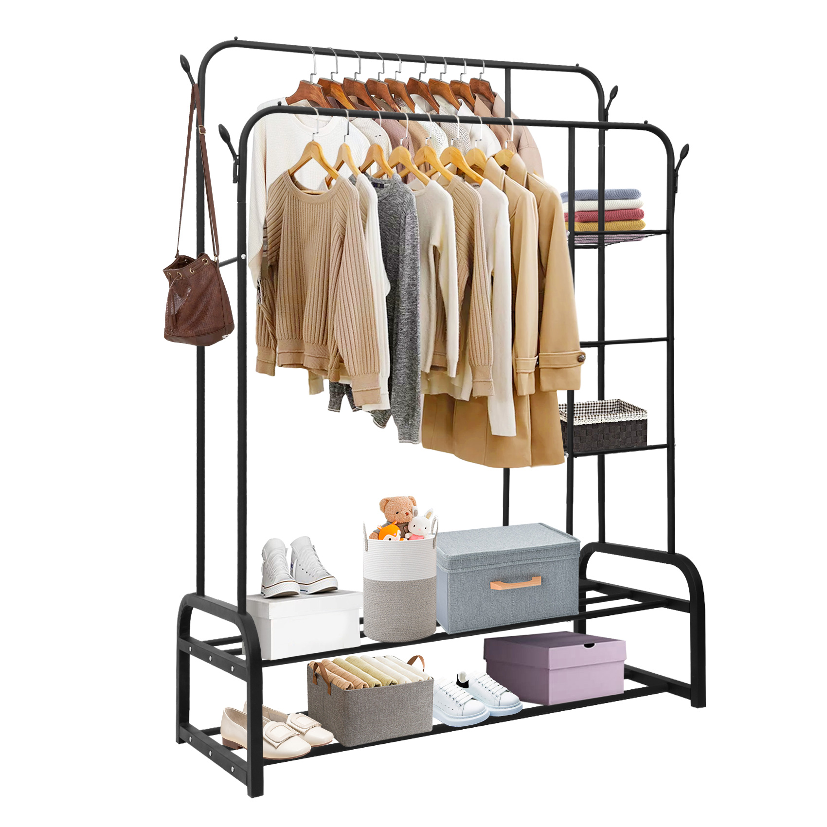 VL17016 Knight Valet with Extended Bar and Key Rack in Black - Walmart.com