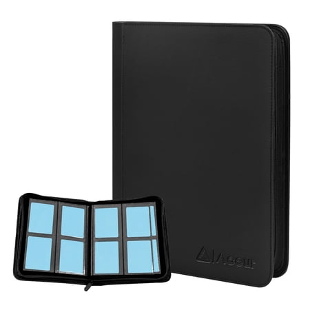 ACEUR Trading Card Binder with 240 Side Loading Pockets, 4 Pocket Trading Card Album Folder for Sport Cards, Game Cards, Black