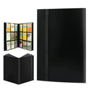 ACEUR Trading Card Binder with 360 Side Loading Pockets,9 Pockets Black Card Album Holder,High Qulity Card Folder for TGC,MTG, Baseball Cards, Yugioh