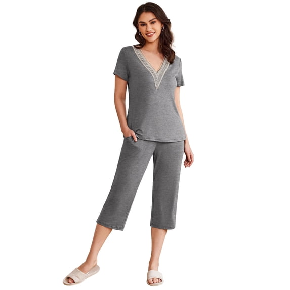 Ekouaer Womens Pajama Sets Pajamas Sets Sleepwear Shorts Lounge Set summer pajamas for women
