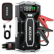 ACEZUK Car Jump Starter,5000A Peak Portable Car Battey Starter, 12V Battery Booster Pack with LCD Display, Smart Jumper Cables and LED Light
