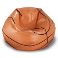 thumbnail image 1 of ACEssentials 96" Round Vinyl Bean Bag, Basketball, Orange, 1 of 3