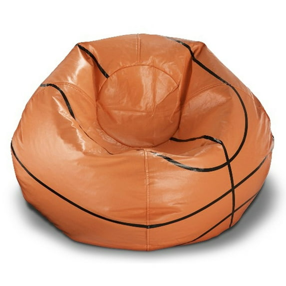 ACEssentials 96" Round Vinyl Bean Bag, Basketball, Orange