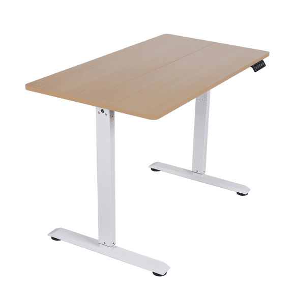 ACEssentials Electric Height Adjustable Sit/Stand Desk, Natural Wood/White, Teen/Adult 43.3x23.6x40