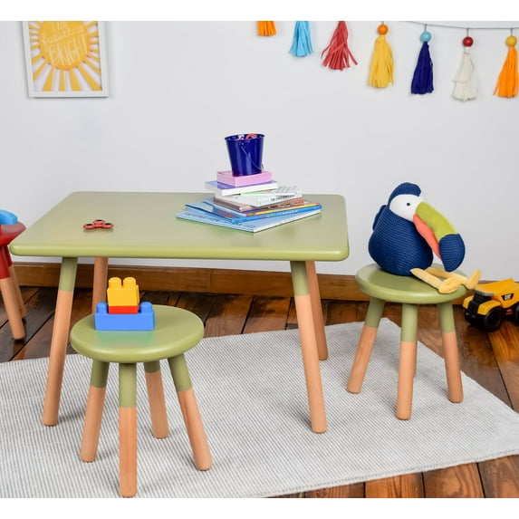 ACEssentials Kids Table and Stool Set, Multiple Colors