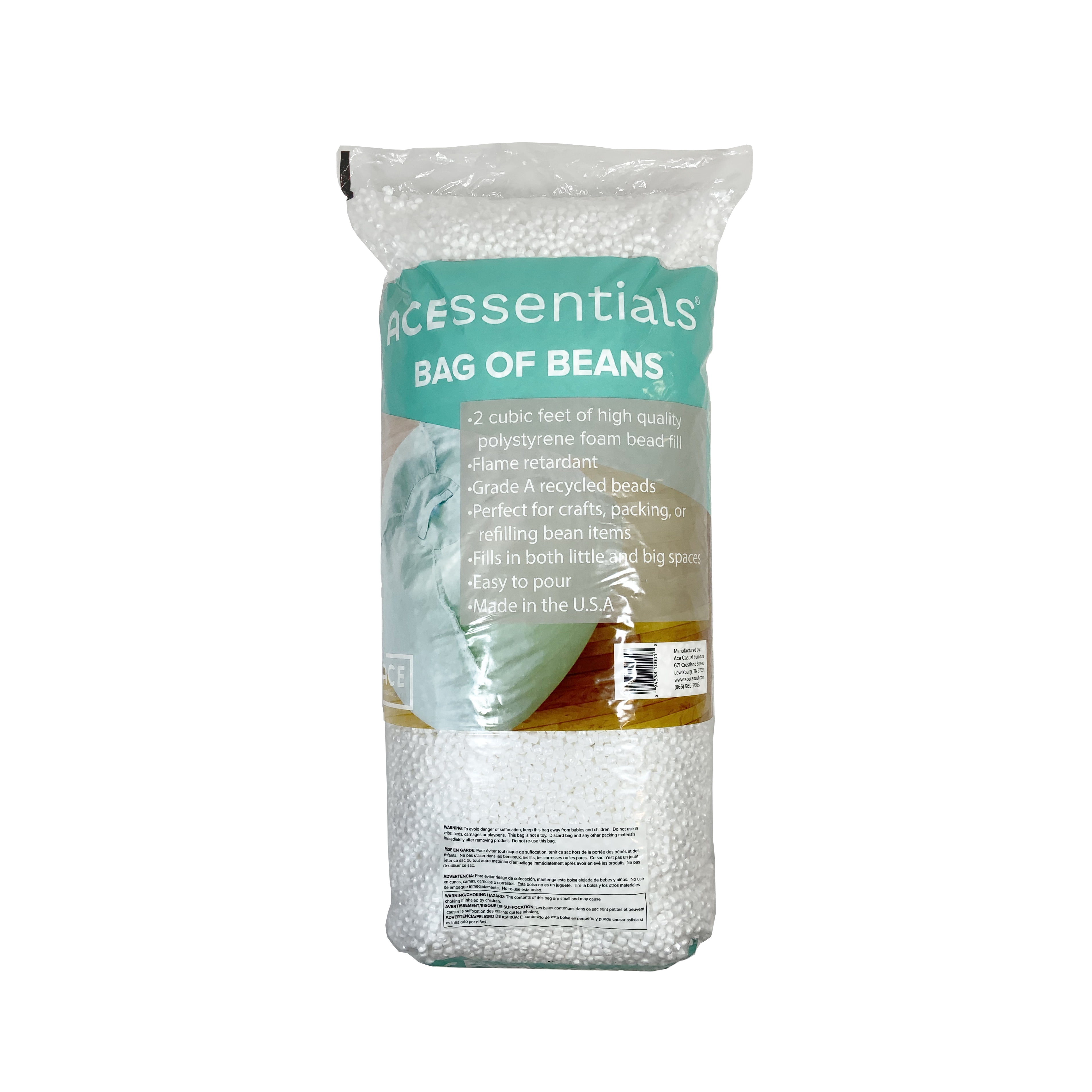 ACEssentials Polystrene Bean Refill for Crafts and Filler for Bean