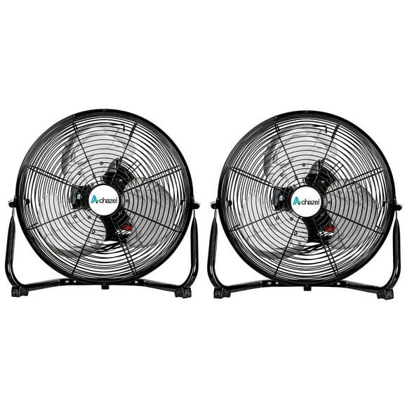 ACHAZEL 12 Inch High Velocity Floor Fan Portable Metal Barrel Fans Commercial Utility Fan Electric Table Fan 1680 CFM 3-Speed Adjustable Tilt for Home, Bedroom, Residential Use 2 Pack