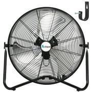 ACHAZEL 20 inch Floor Fan, Industrial High Velocity Fan 2 in 1 Heavy Duty Metal Electric Fans 4600 CFM 3-Speed for Outdoor Indoor, Warehouse, Garages