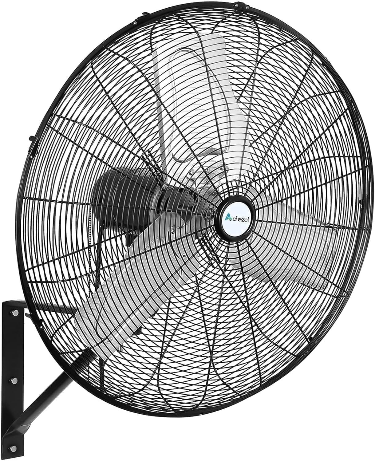 Achazel 24" Industrial Wall Mount Fan, 3-Speed 6500 CFM High Velocity Oscillating Heavy Duty Air Circulator for Garage Warehouse Shop, UL Listed