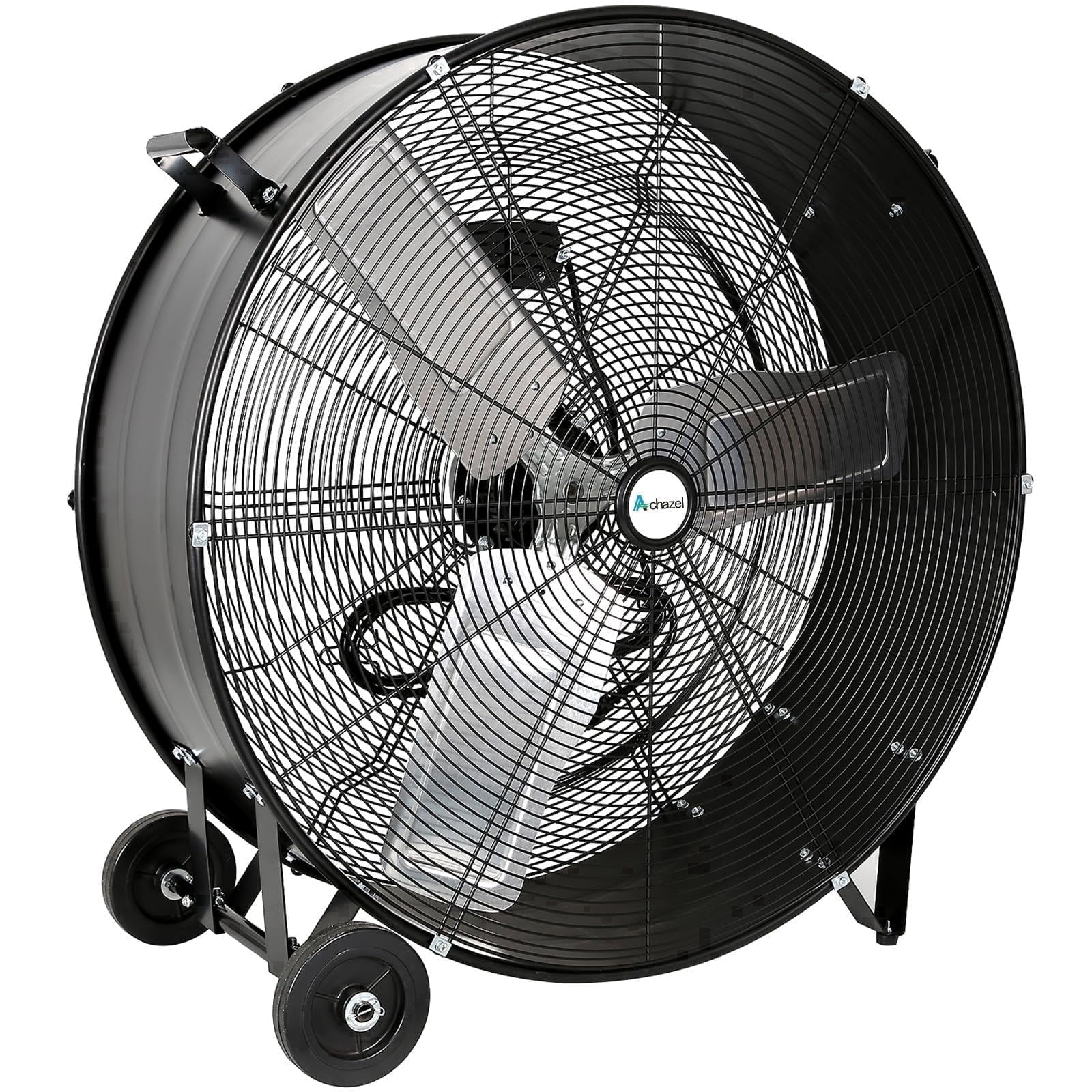 Achazel 30 Inch Industrial Drum Fan, 3-Speed Heavy Duty 13000 CFM High Velocity Air Circulation Floor Fan for Warehouse Workshops Garage Cooling