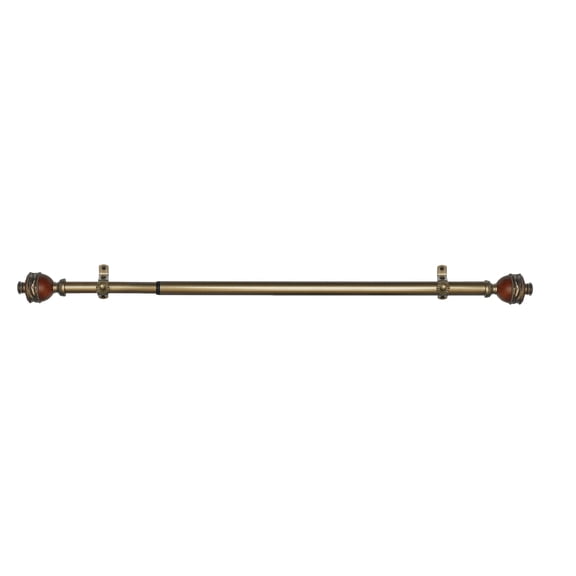 ACHIM Achim Camino Ava Decorative Curtain Rod and FinialBronze/CherryWood-66-120