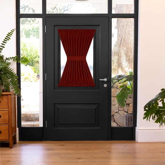 ACHIM-Darcy Rod Pocket Door Panel with Tieback25"x40"-Marsala40inLX25inWX0.1In.H