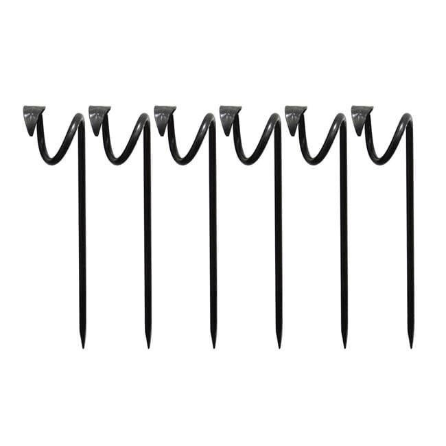 Black Wrought Iron Leaf-End Hose Guides, Set of 6