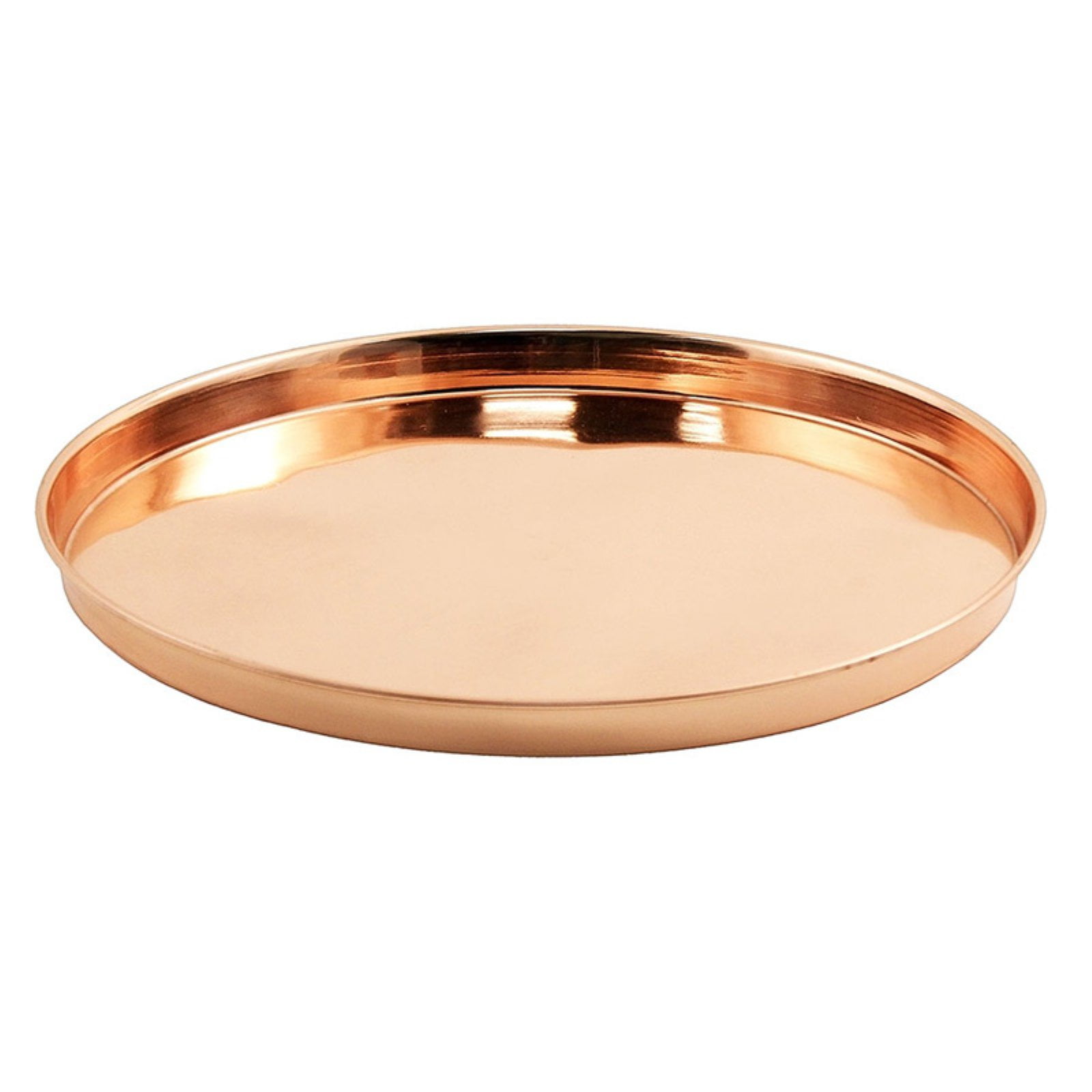 15" Round Copper-Plated Stainless Steel Decorative Tray