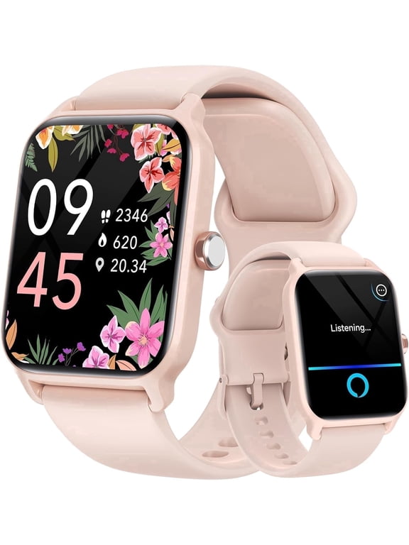 1.8" Smart Watch for Men Women, Fitness Tracker with Bluetooth Call, Smartwatch with Alexa Built-in, 105+ Workout Tracker, IP68 Waterproof, Fits for Iphone Android, for Gift Pink