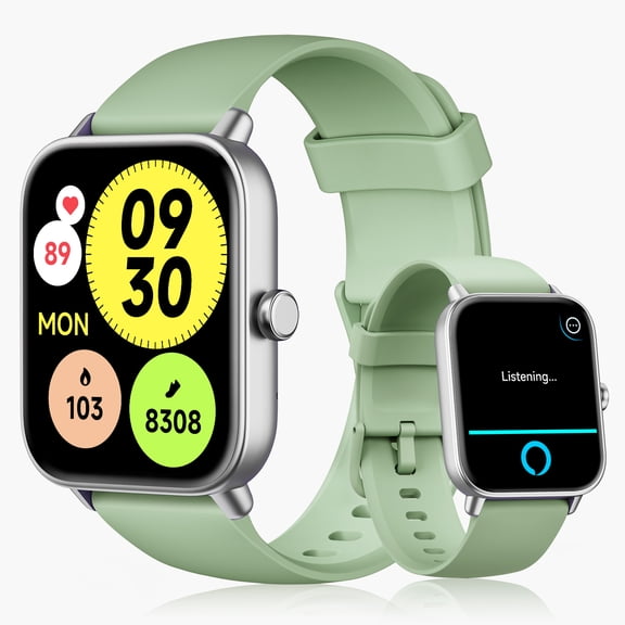 ACHOICE 1.85"HD Smart Watch for Women Men, Fits for Android and iPhone, 120+ Sports Mode Fitness Tracker, Smartwatch with Bluetooth Call/Answer, Alexa Built-in, IP68 Waterproof, for Gift Green
