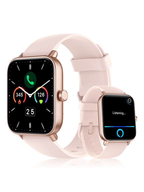 1.85"HD Smart Watch for Women Men, Fits for Android and iPhone, 120+ Sports Mode Fitness Tracker, Smartwatch with Bluetooth Call/Answer, Alexa Built-in, IP68 Waterproof, for Gift Pink