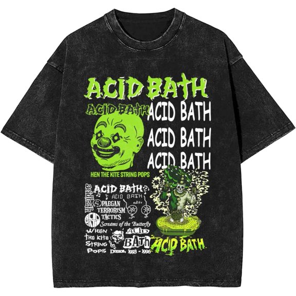 ACID Music BATH Music Shirts Funny Graphic Vintage T-Shirt Mens Womens Cotton Crew Neck Retro Casual Tee Tops