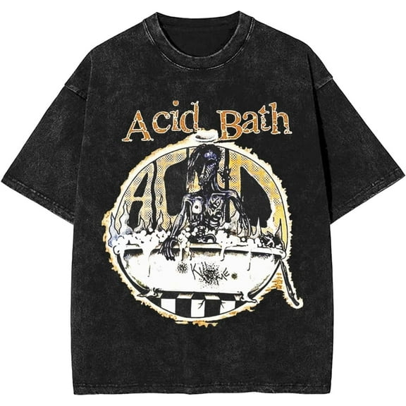 ACID Music BATH Music Shirts Funny Graphic Vintage T-Shirt Mens Womens Cotton Crew Neck Retro Casual Tee Tops