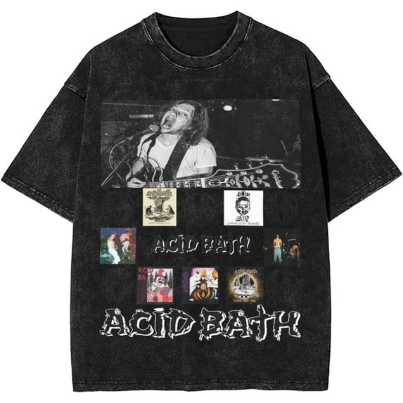 ACID Music BATH Music Shirts Funny Graphic Vintage T-Shirt Mens Womens Cotton Crew Neck Retro Casual Tee Tops