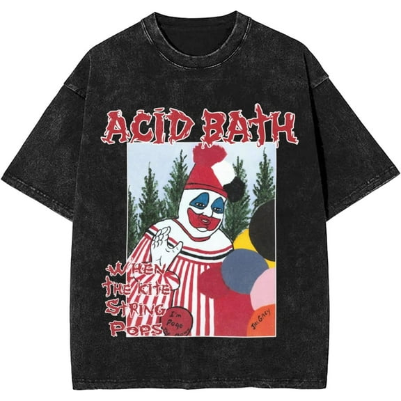 ACID Music BATH Retro Shirt Short Sleeve Vintage Wash T Shirt Funny Graphic Mens Womens Tee Tops