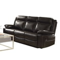 thumbnail image 1 of Contemporary Style Leatherrette and Metal Sofa with Motion Reclining, Brown, 1 of 2