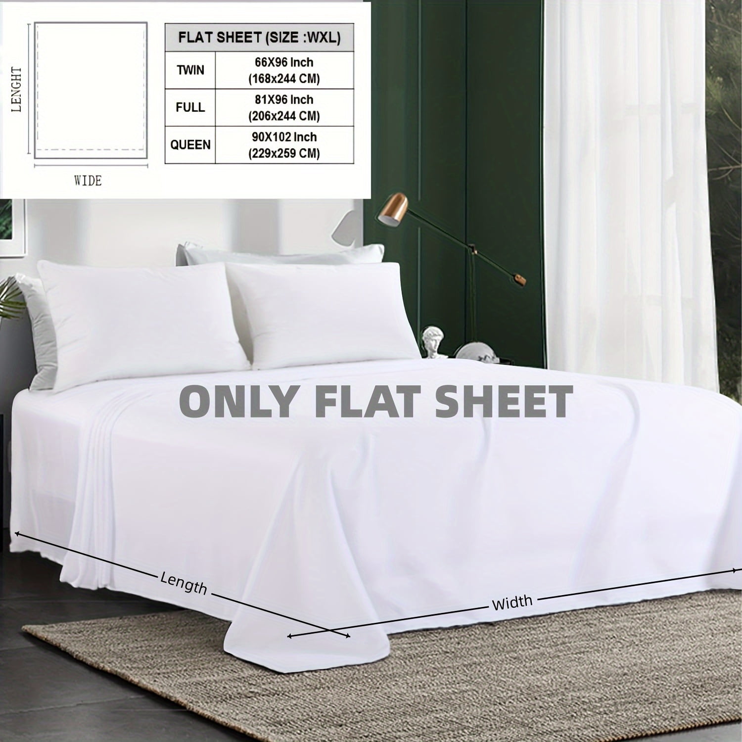 ACMDL 1pc Luxury Premium Cotton Flat Sheet Top Sheet Hotel Quality Bed Sheet From Certified