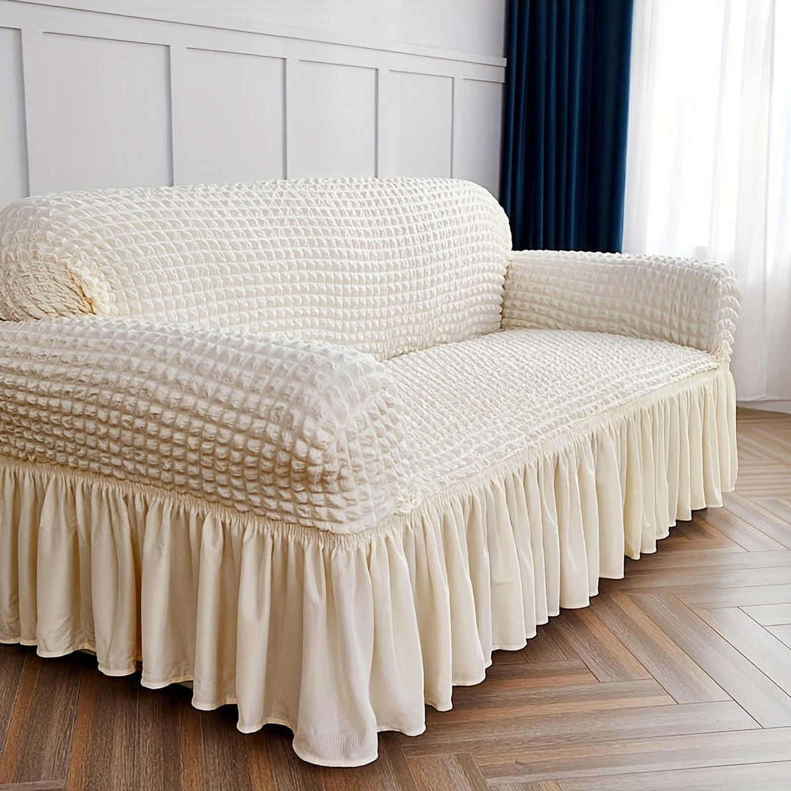 ACMDL 1pc Seersucker Skirt Sofa Cover Elastic Sofa Slipcover Sofa