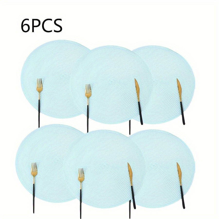 ACMDL 4/6pcs Round Polypropylene Placemats Perfect for Parties Gatherings and Festive Decor