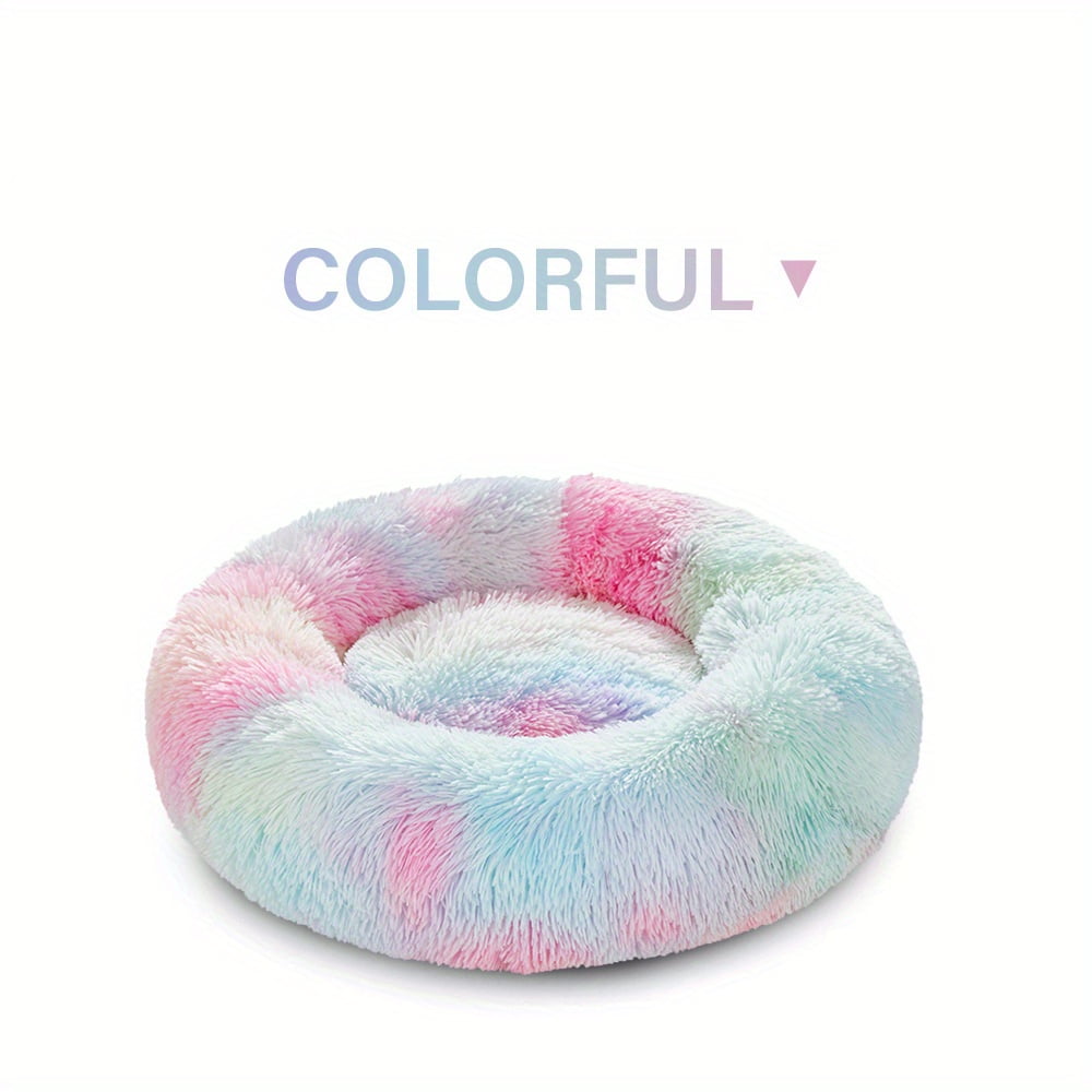 ACMDL Cozy Round Plush Dog Bed for Small and Medium Dogs AntiAnxiety