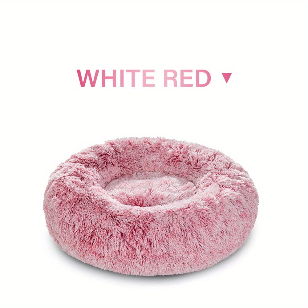 ACMDL Cozy Round Plush Dog Bed for Small and Medium Dogs AntiAnxiety